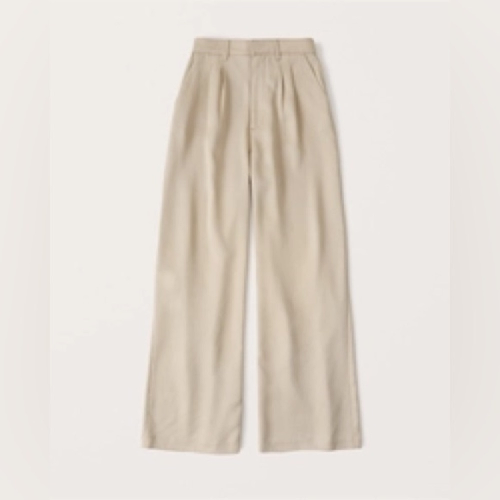Abercrombie and Fitch Tailored Wide Leg Pants Khaki